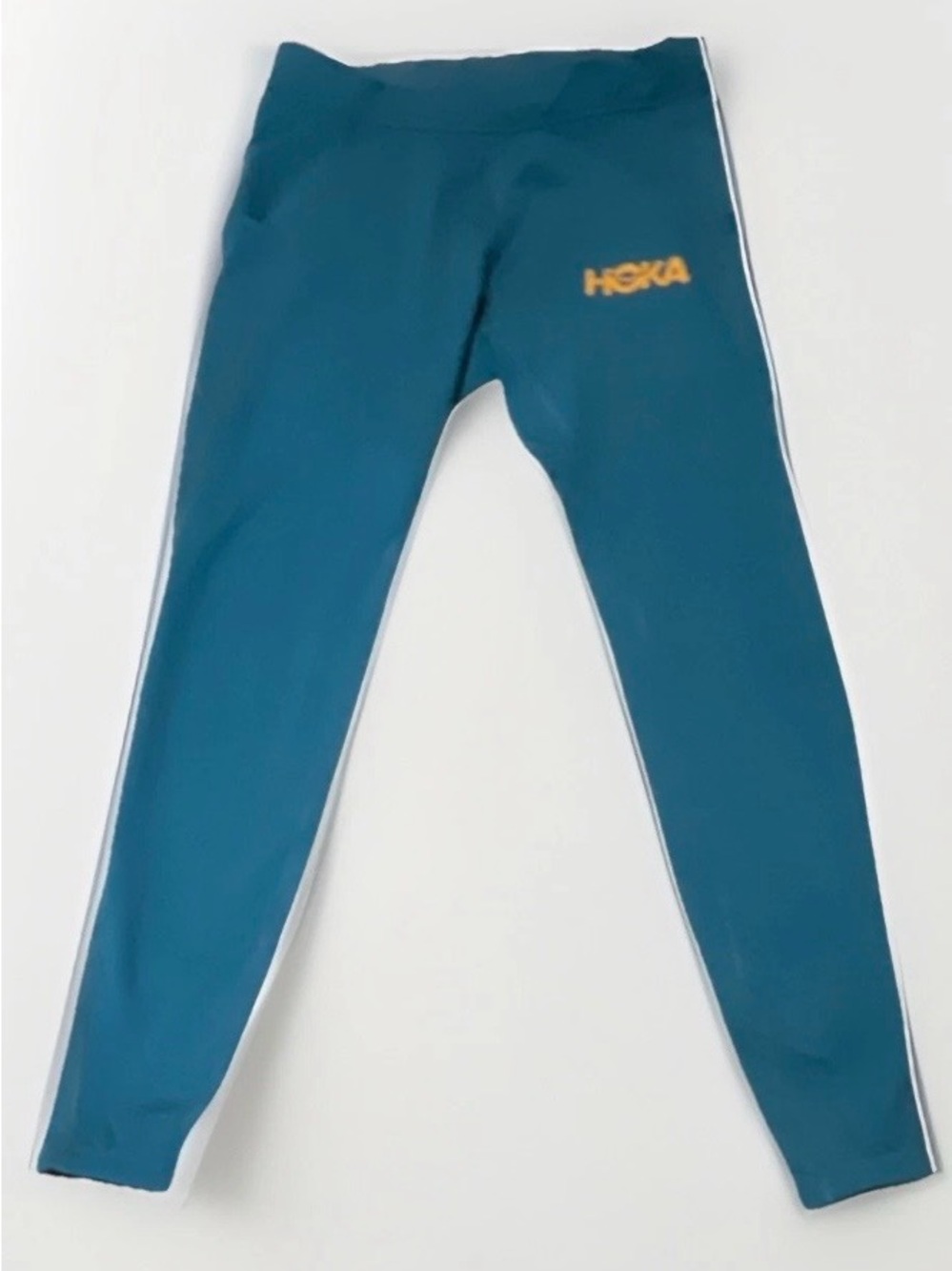 Hoka Rabbit Teal Women’s Athletic Leggings with orange Logo